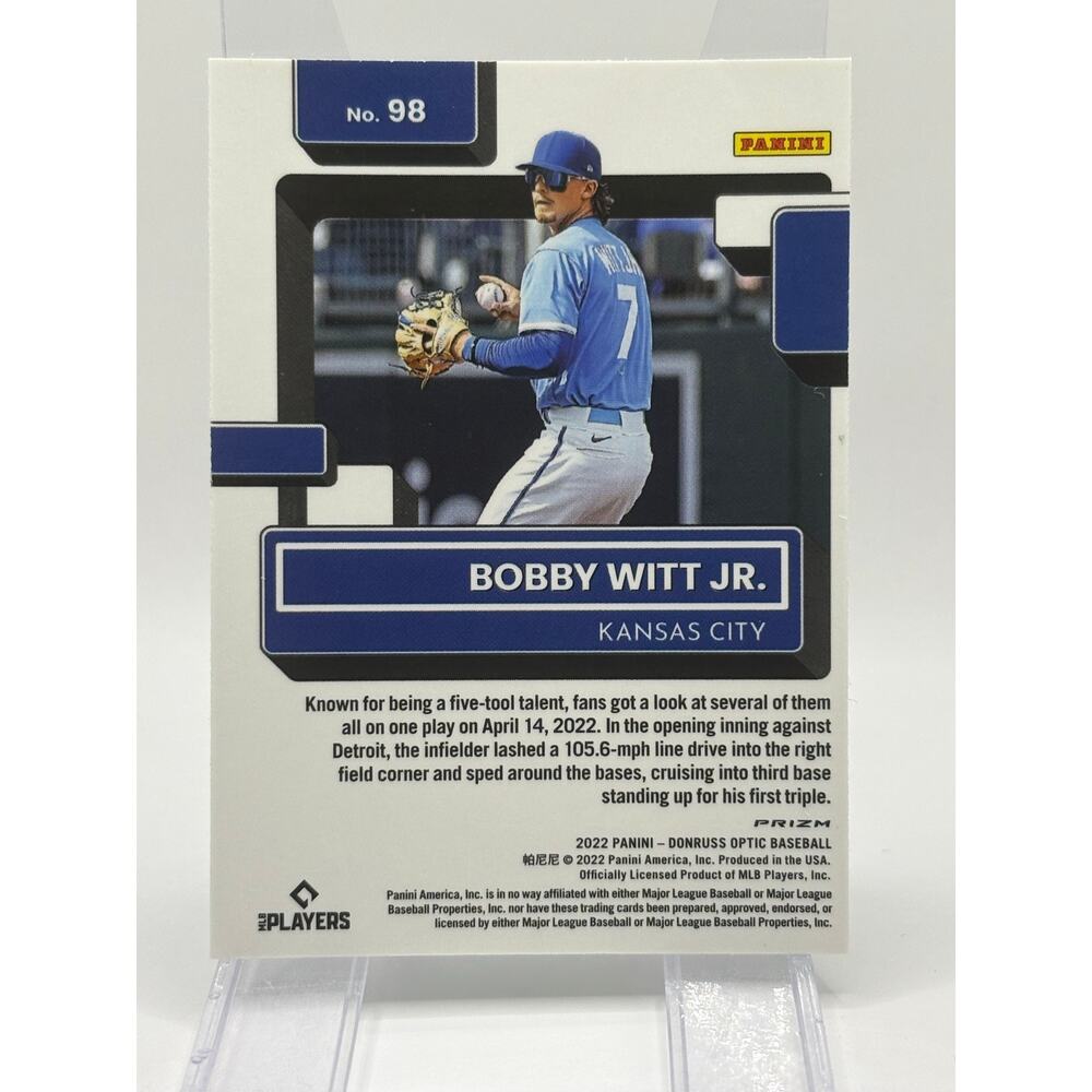 2022 Panini Donruss Optic Bobby Witt Jr. Rated Rookie Lime Green Prizm Royals RC - Picture 2 of 2